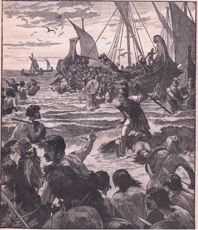 Landing of the Romans on the coast of Kent by Henry Marriott Paget